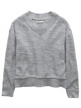 AE Long Weekend V-Neck Sweater American Eagle Heather Gray XL